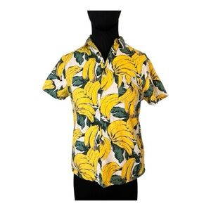 California Cowboy Highwater Terry Lined Banana  Print Shirt